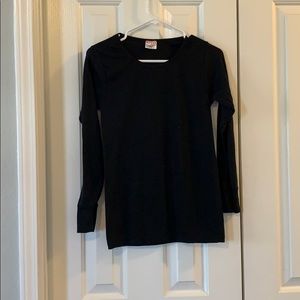 Rocky fitted black long sleeve top